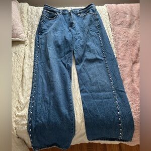 Abercrombie & Fitch baggy low rise with studs